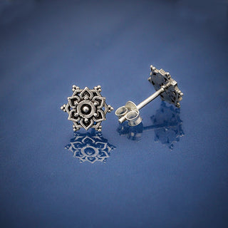 Nina Designs Sterling Silver Mandala Post Earrings