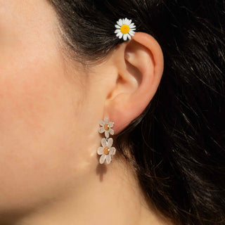 Daisy Earrings on ear