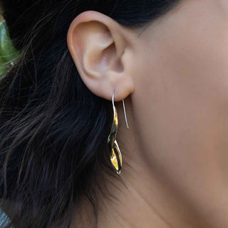 Long Leaf Hook Earrings
