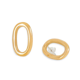 Hollow Oval Post Earrings