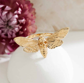 Nina Designs Bronze Deaths Head Moth Ring