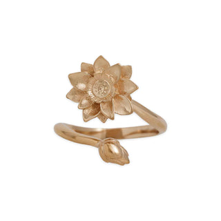 July Birth Flower Ring - Waterlily