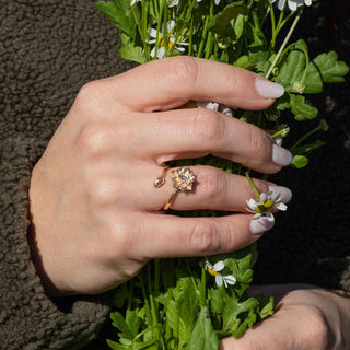 July Birth Flower Ring - Waterlily