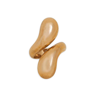 Bronze Big Teardrop Ring on white background