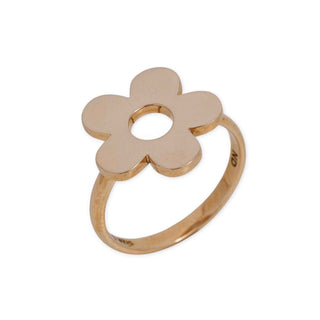 Bronze flower-shaped ring on a white background