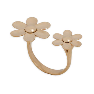 Bronze flower-shaped ring on a white background