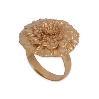 Bronze Marigold floral ring on a white background