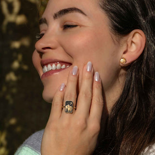 Bronze Ring on Hand 