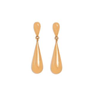 Bronze Mirror Teardrop Post Earrings on white background