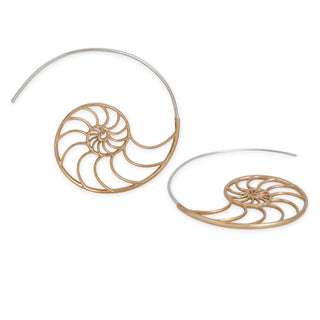Nautilus Spiral Hoop Earrings