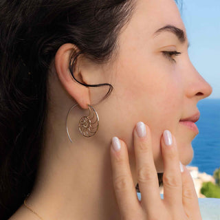 Nautilus Spiral Hoop Earrings