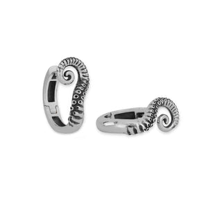Silver Octopus Huggie Earrings