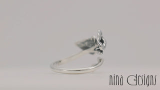 Silver Morning Glory Ring