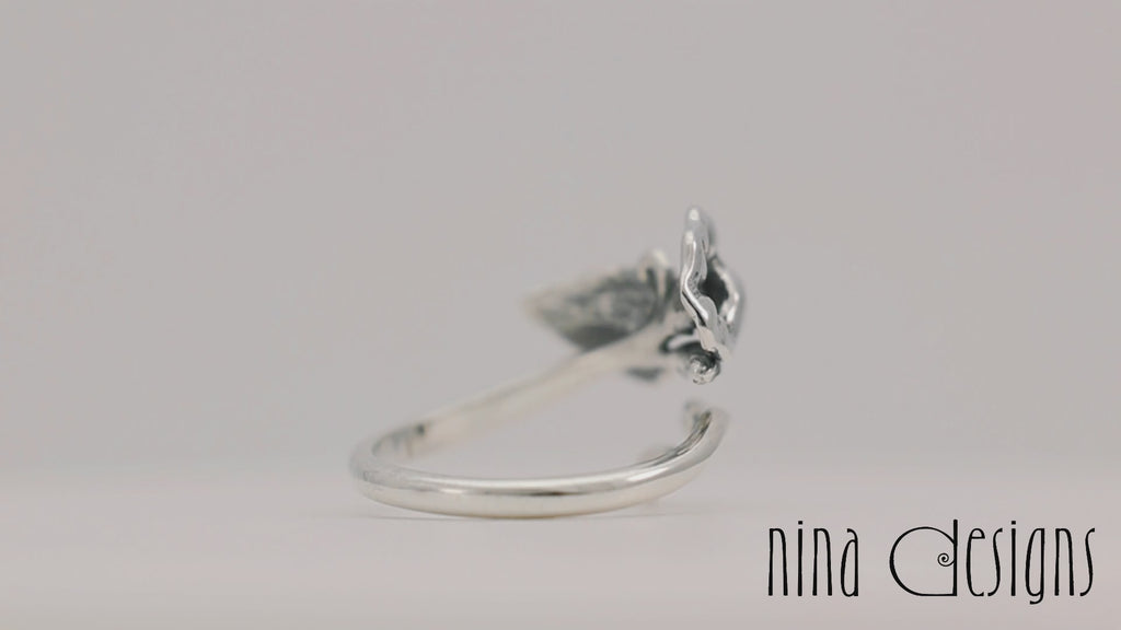 Silver Morning Glory Ring