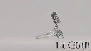 Silver Poppy Ring